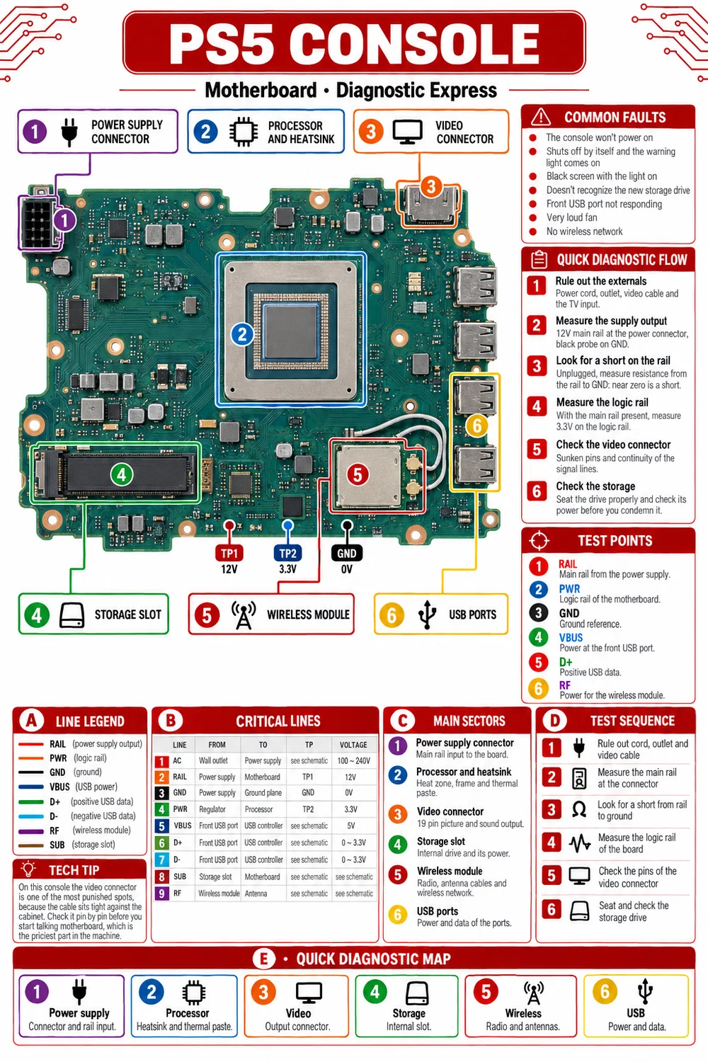 Card: PS5 console motherboard map